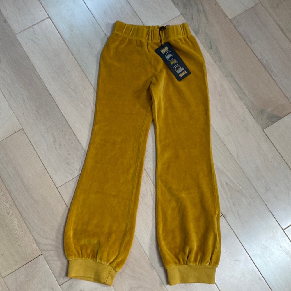 Suzie Kondi kids girls track pants sweatpants mustard pants